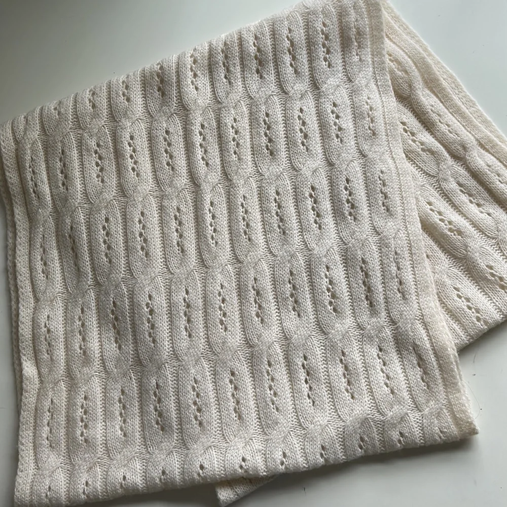 Celeste Ivory Infinity Scarf in Wool Cashmere Blend - Picture 3 of 6